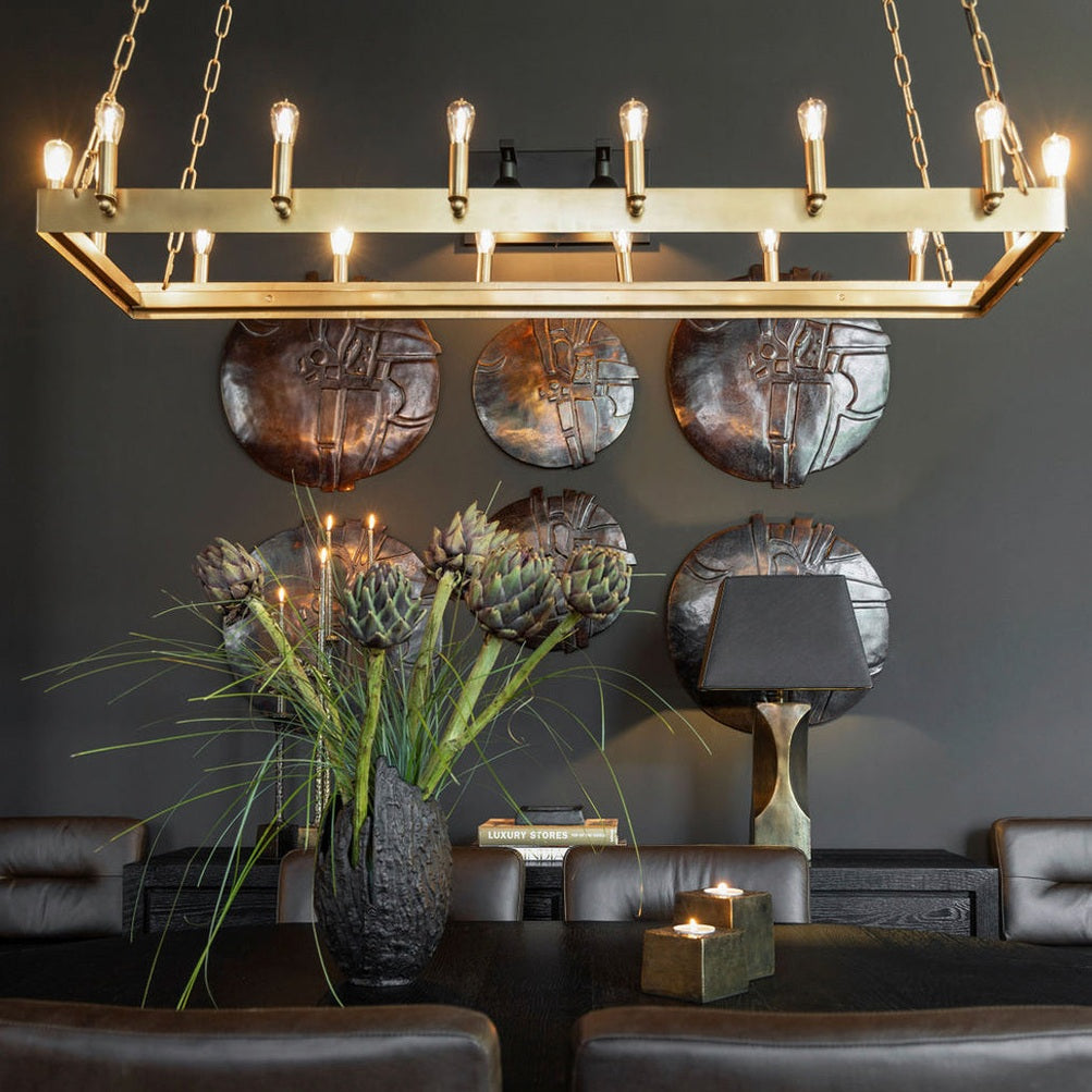 CROWN Old brass Artwood Taklampe