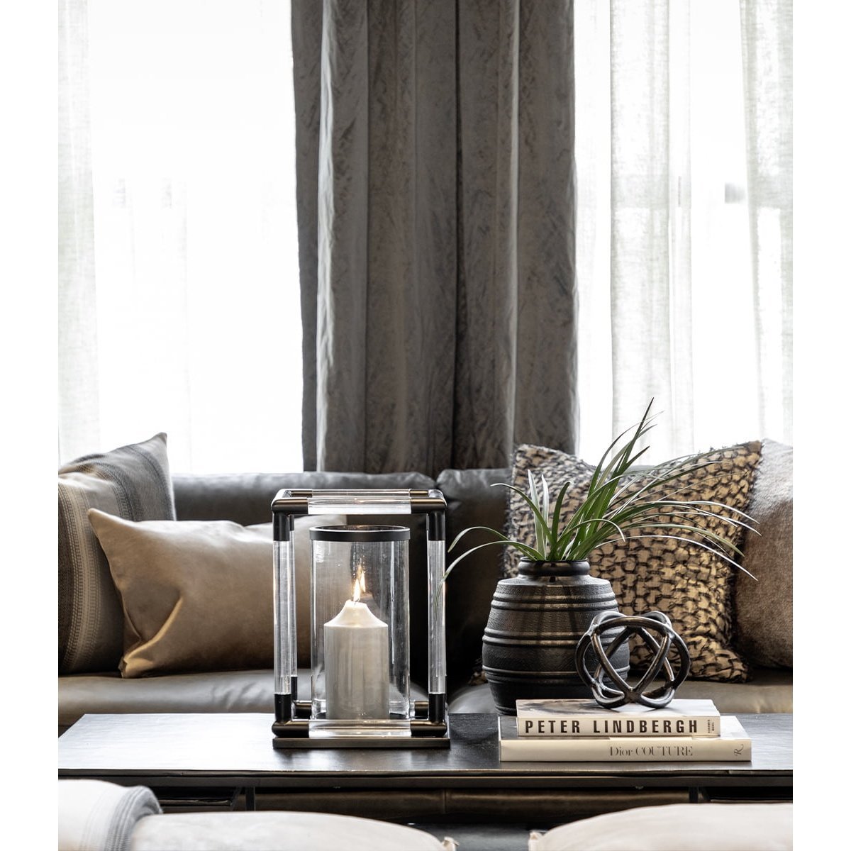 BALTIMORE - Black Artwood Lanterne og lysglass