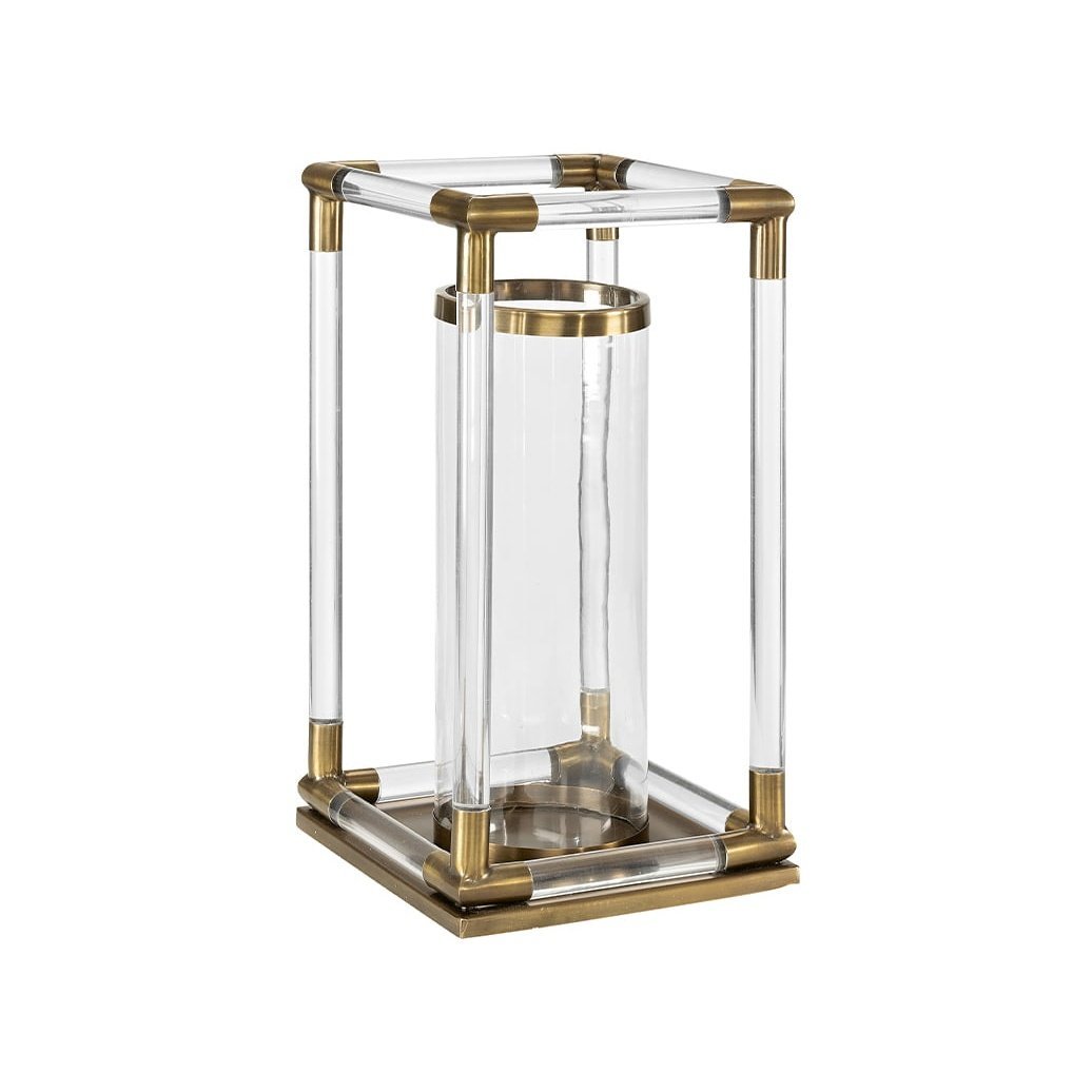 BALTIMORE - Brass Artwood Lanterne og lysglass