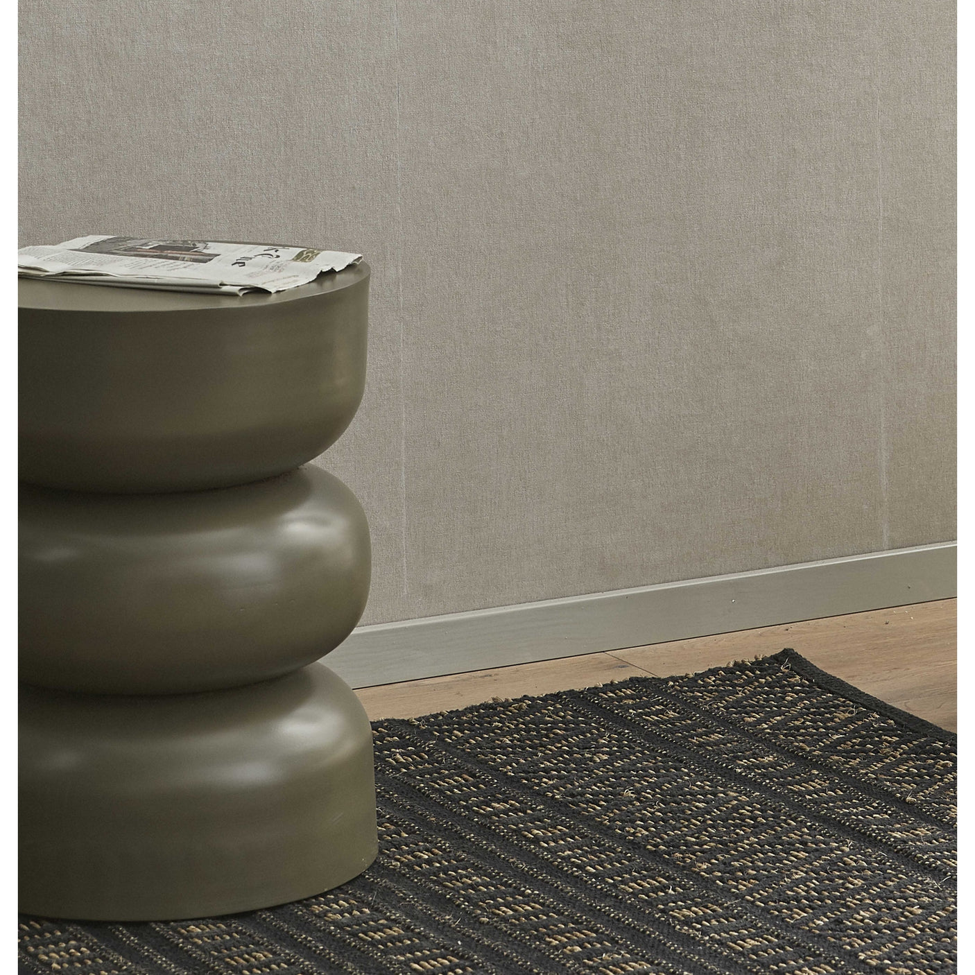 FARAH-teppe av bomull og sjøgress, 240x160 cm - sort/naturlig Nordal CARPETS