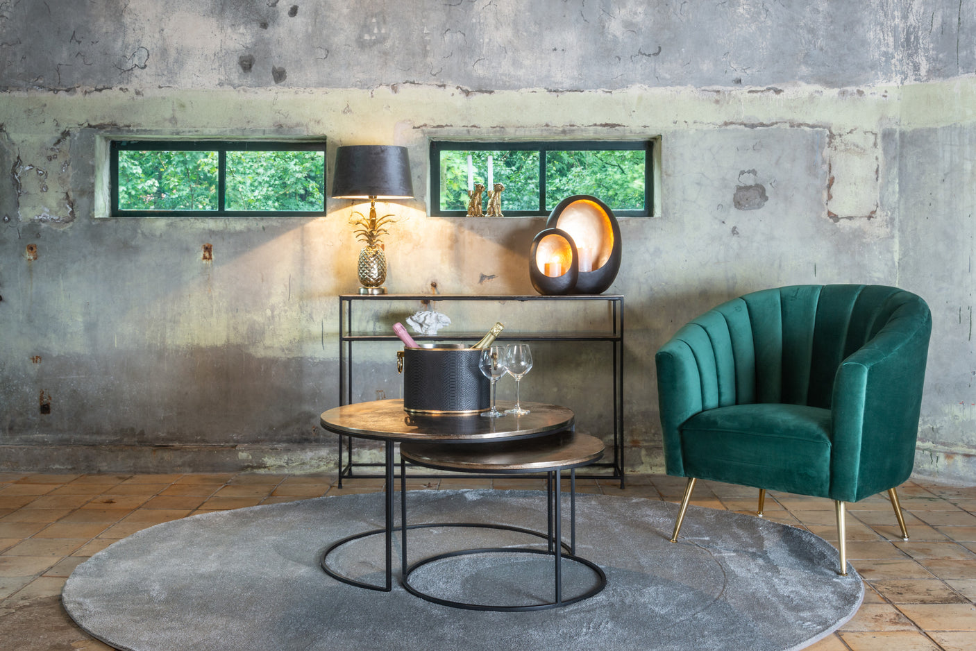 Console Chandon champagne gull Richmond Interiors Konsollbord