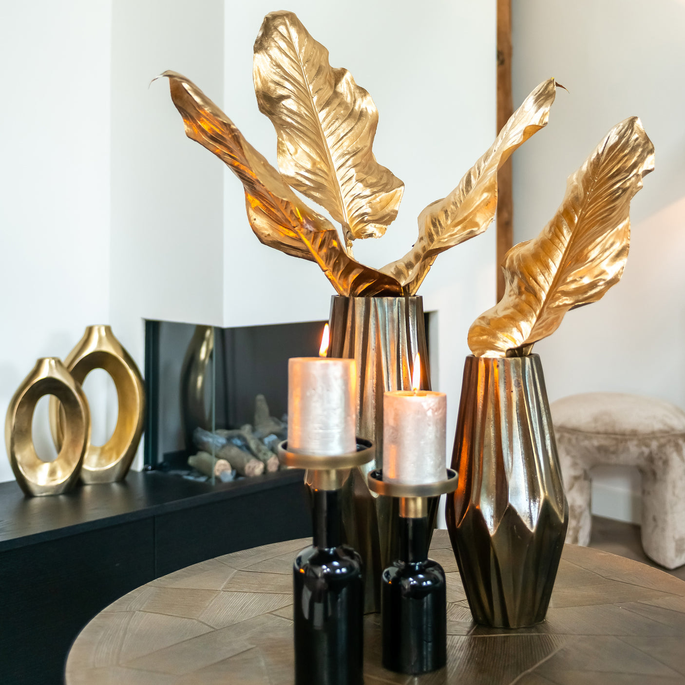 Vase Alma børstet gull liten Richmond Interiors Vase