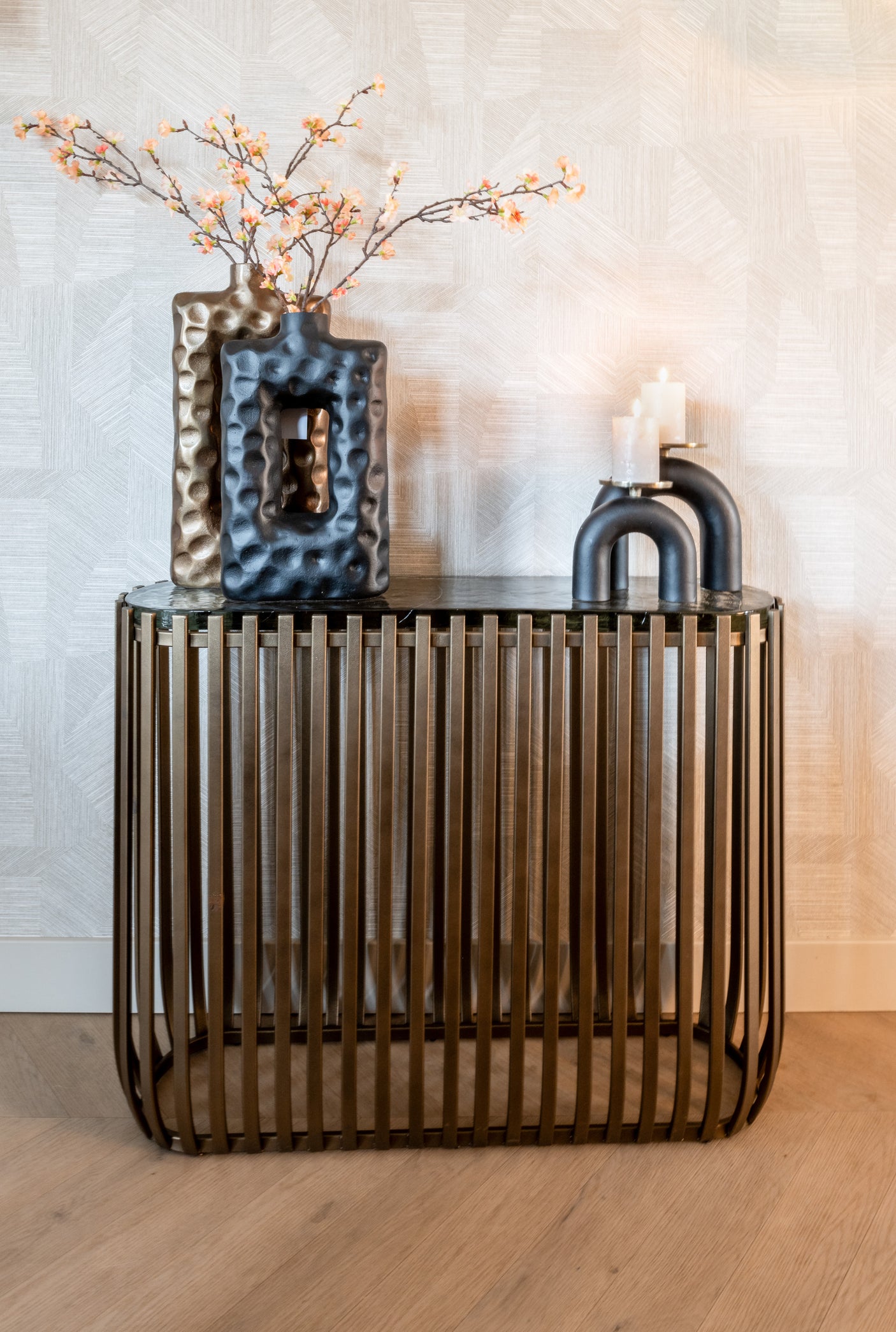 Lysestake Livi svart/gull stor Richmond Interiors Lysestake