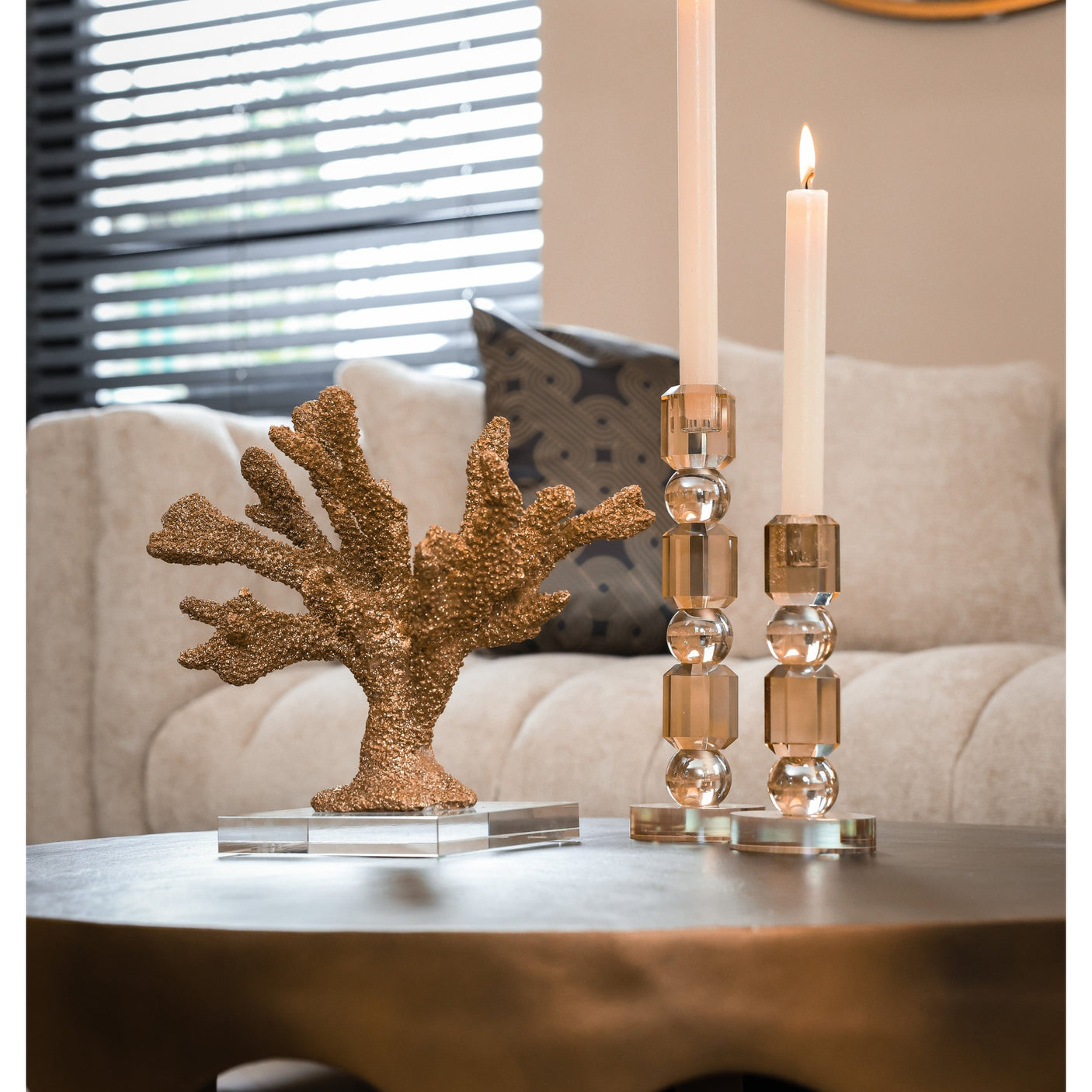 Lysestake Meral brun liten Richmond Interiors Lysestake