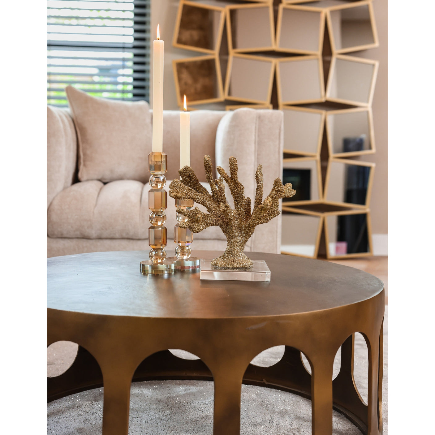 Lysestake Meral brun liten Richmond Interiors Lysestake
