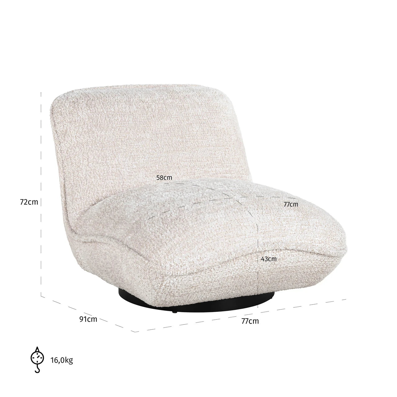 lenestol Ophelia nydelig krem Richmond Interiors Lenestol