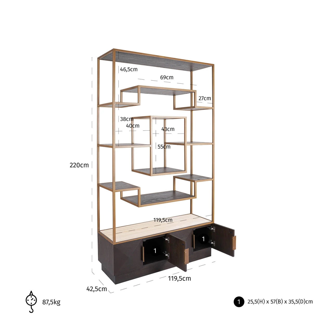 Utstillingsskap Claremont brun Richmond Interiors Vitrineskap