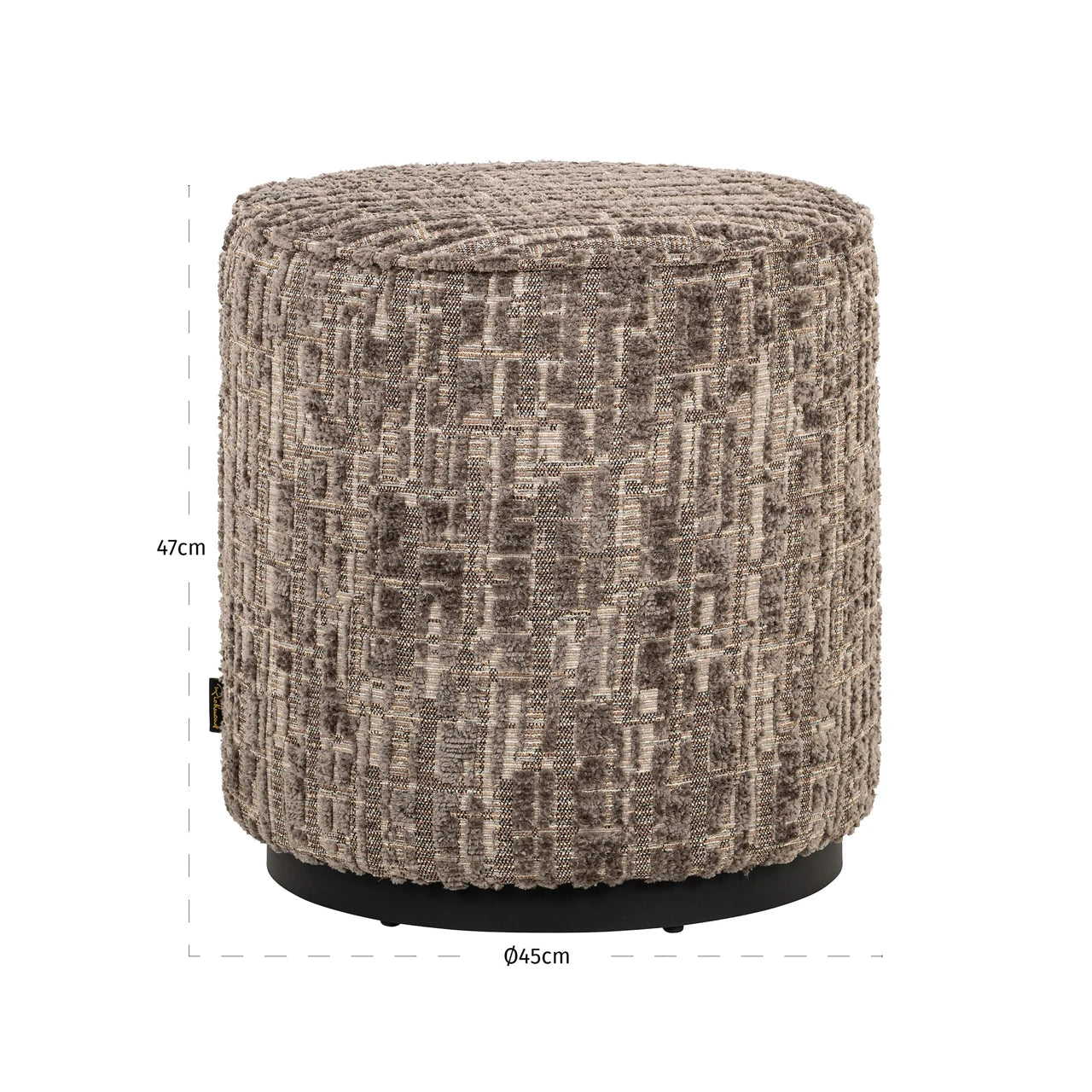Puff & Fotskammel Lexie greige 45Ø Richmond Interiors Pall