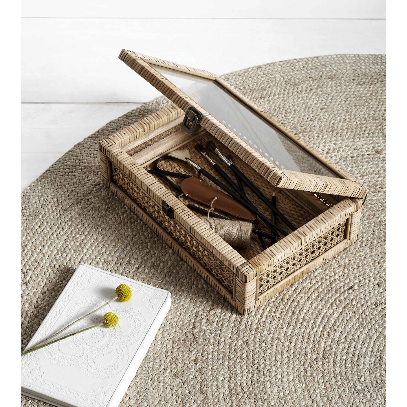 Rund teppe i jute, Ø150 cm - natur Nordal CARPETS