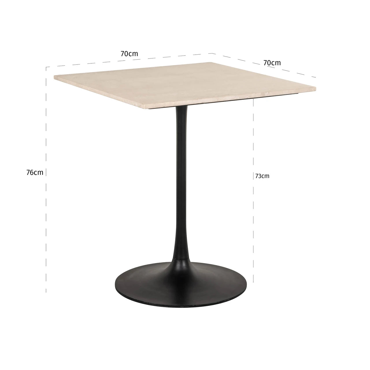 Bistro table Tavolo beige 70x70 Richmond Interiors Bordlampe