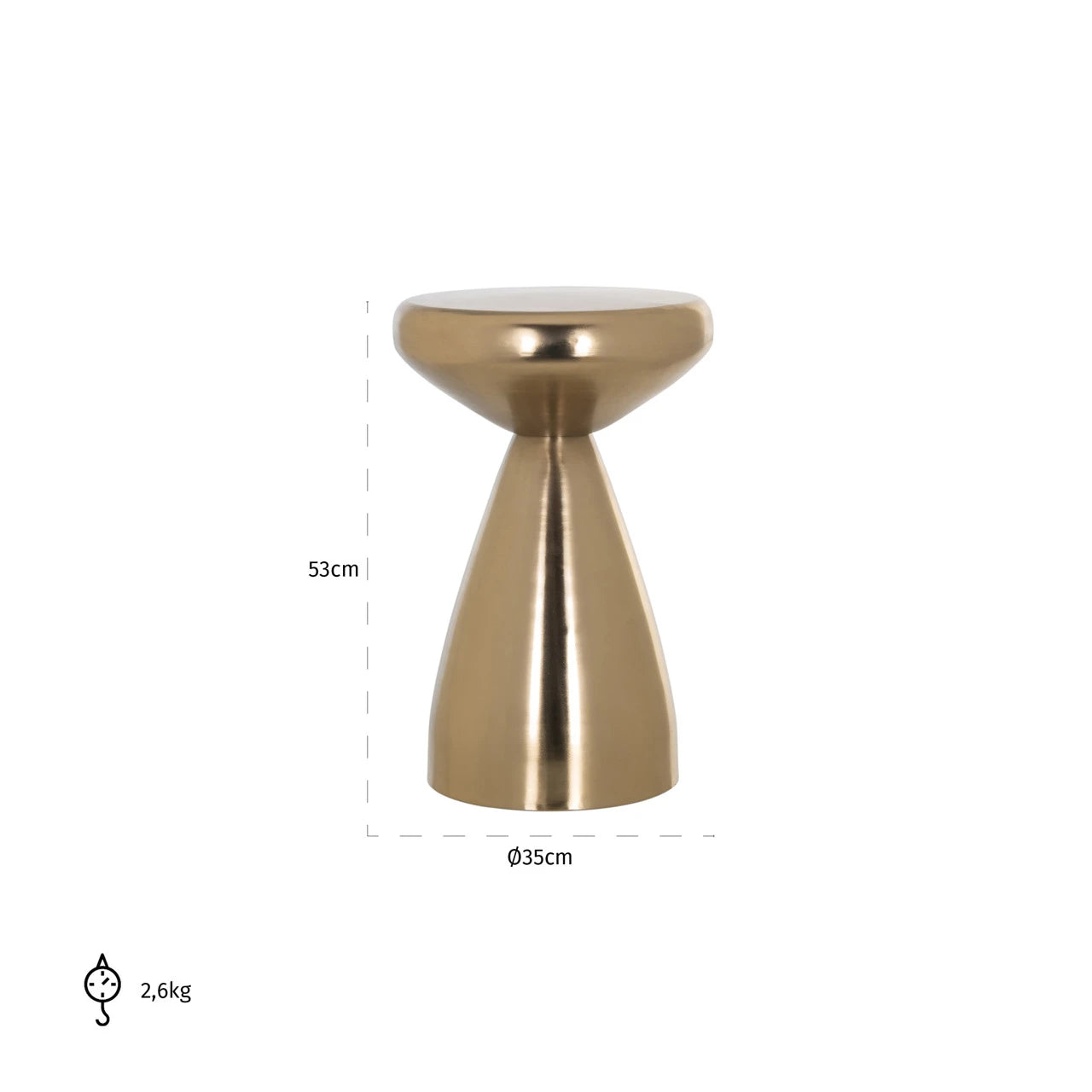 End table Arlo gold Richmond Interiors Sidebord