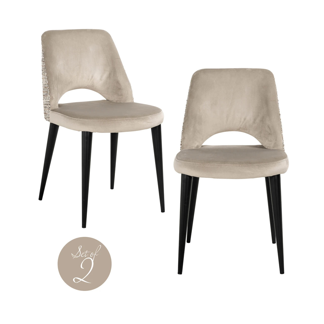 Spisestol Tabitha trendy nature brannhemmende sett med 2 Richmond Interiors Spisestol