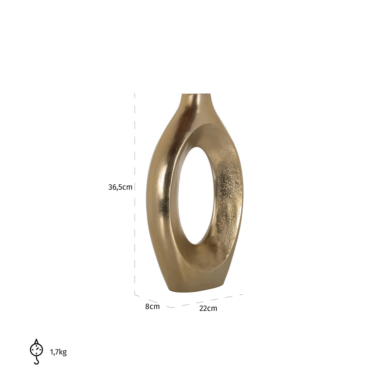 Vase Alma børstet gull stor Richmond Interiors Vase