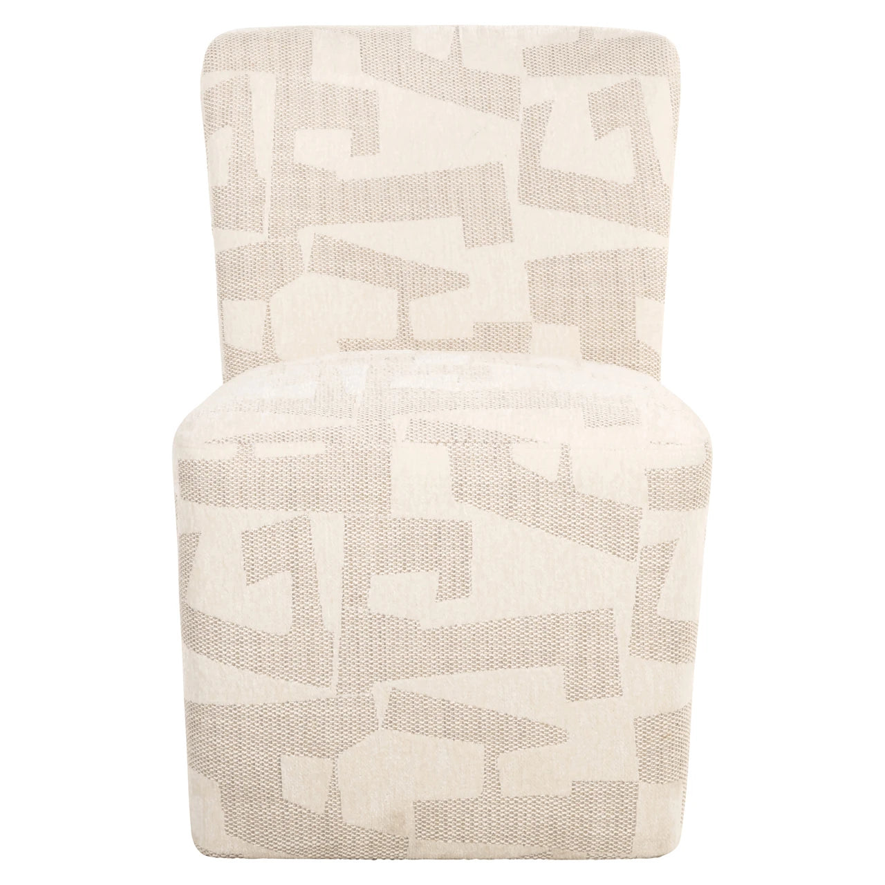 Spisestol Lorain beige grafikk på hjul Richmond Interiors Spisestol