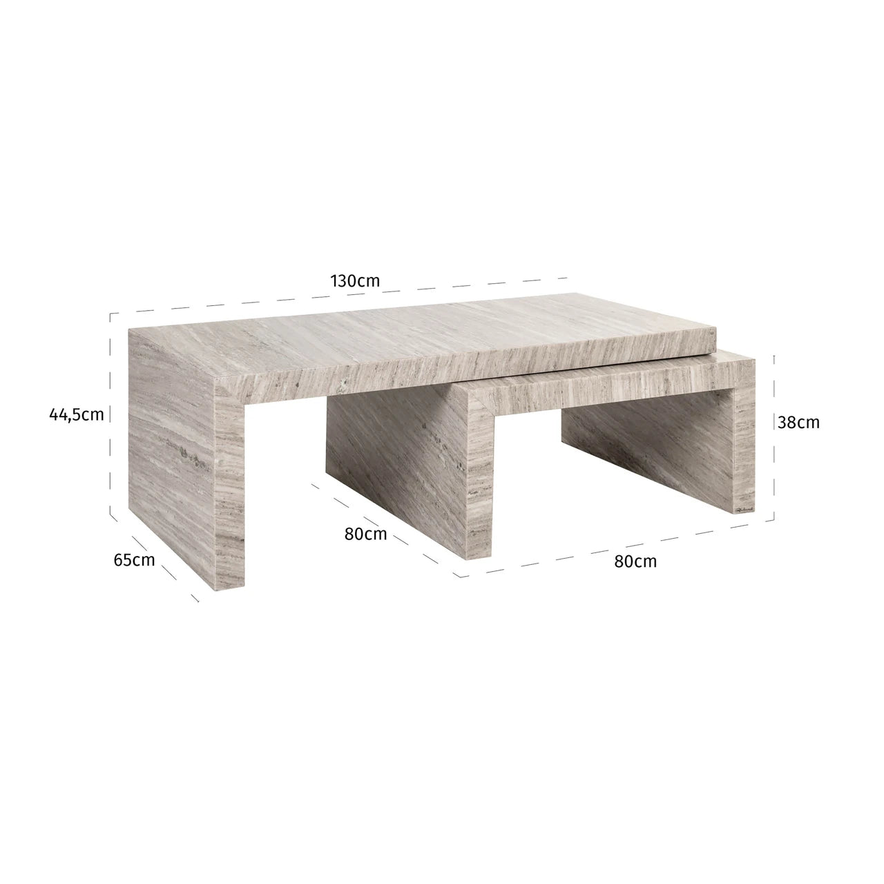 Salongbord Novaz sand Sett med 2 Richmond Interiors Sofabord