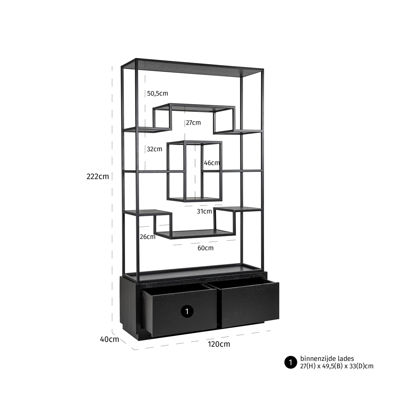 Displayskap Bonvoy svart Richmond Interiors Vitrineskap