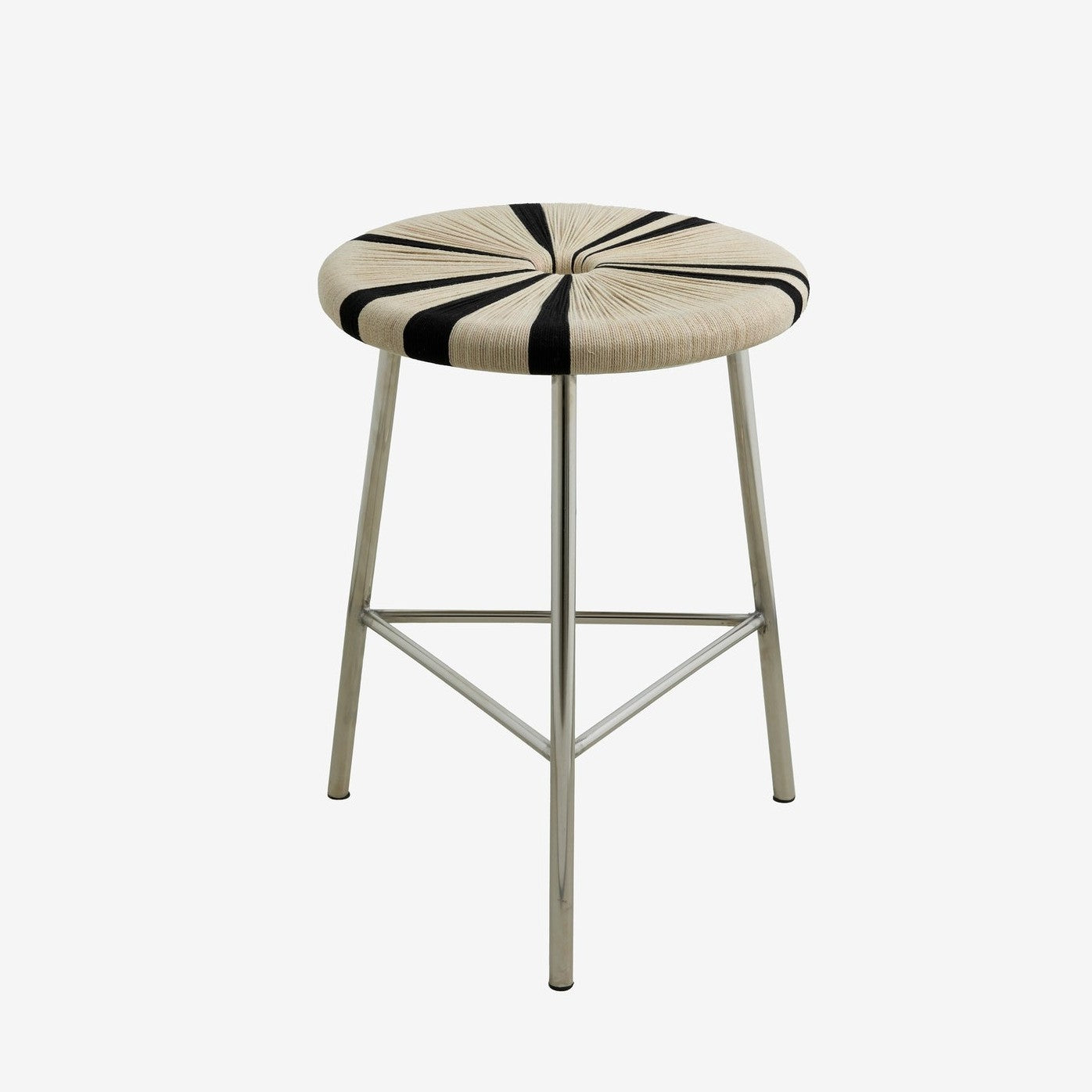 MORICE skammel med jutefelle, lav - svart/råhvitt Nordal STOOLS