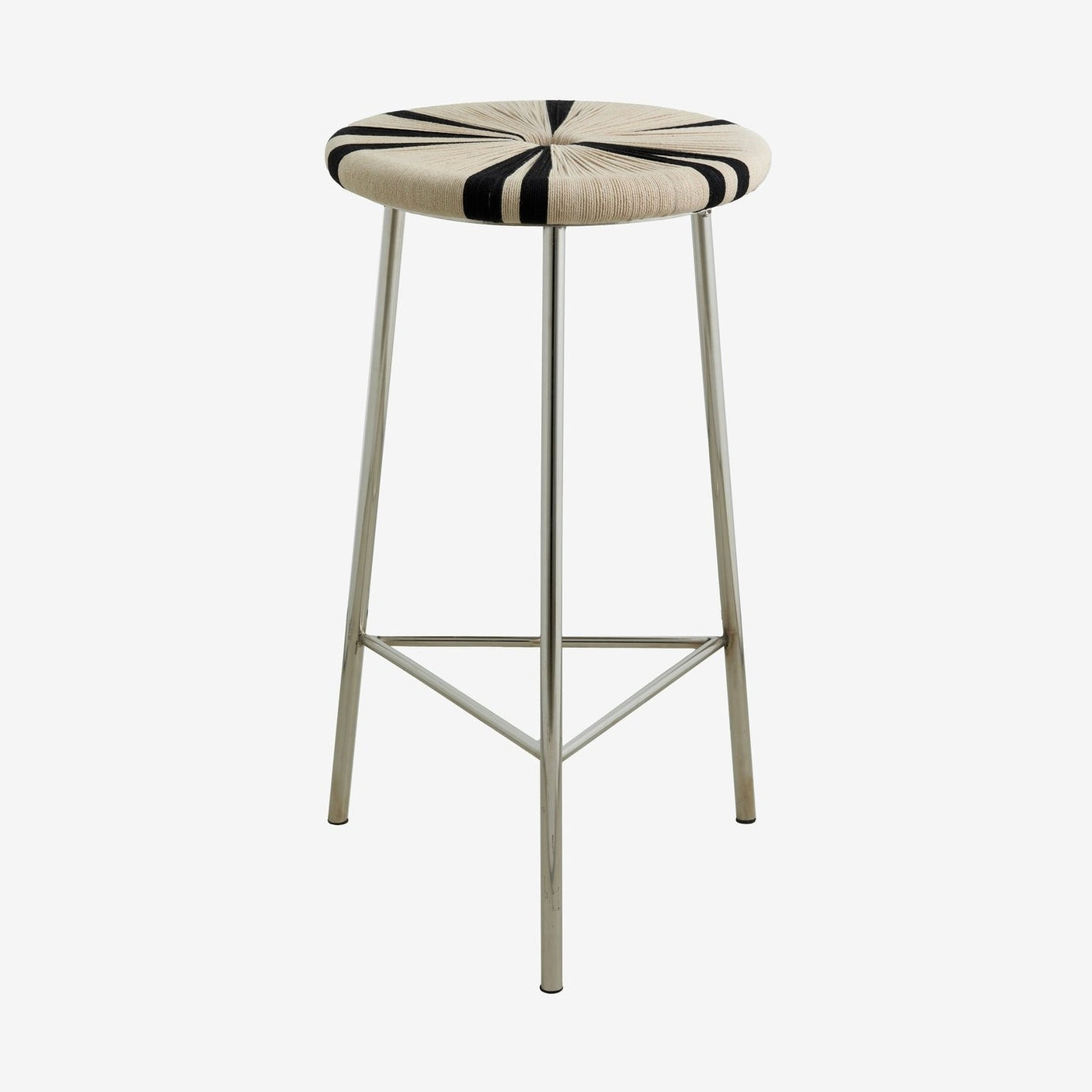 MORICE skammel med jutefett, høy - svart/råhvitt Nordal STOOLS