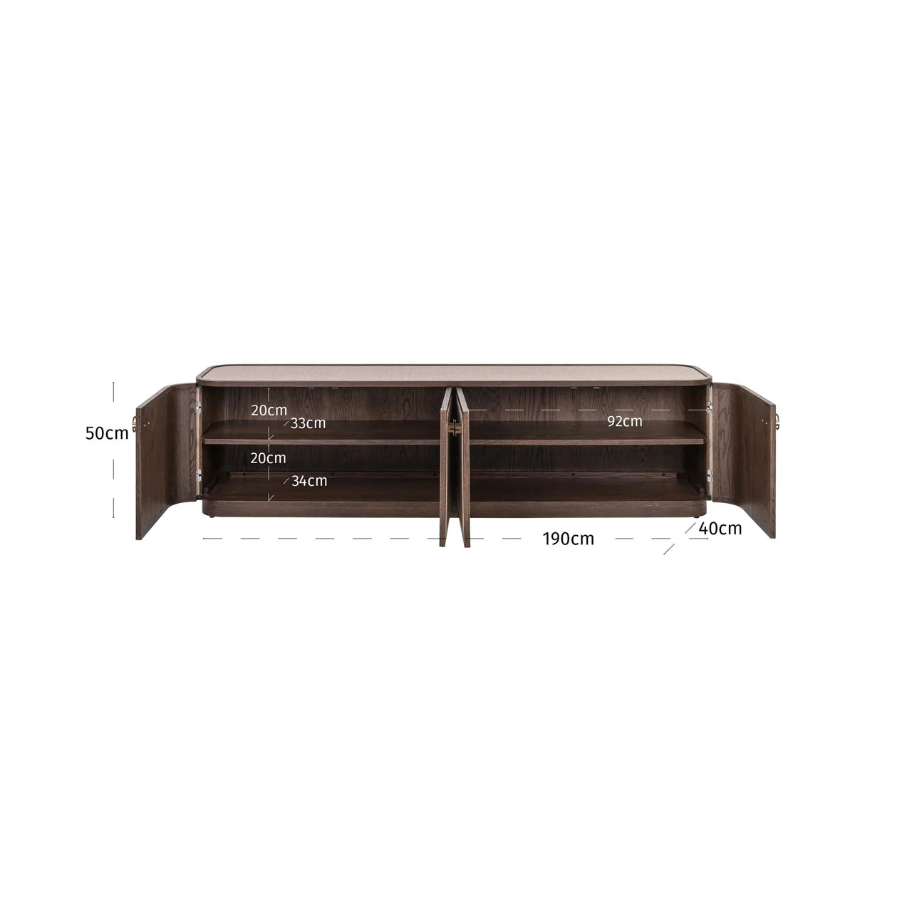 TV-benkskap Willox beige med 4 dører Richmond Interiors TV-benk