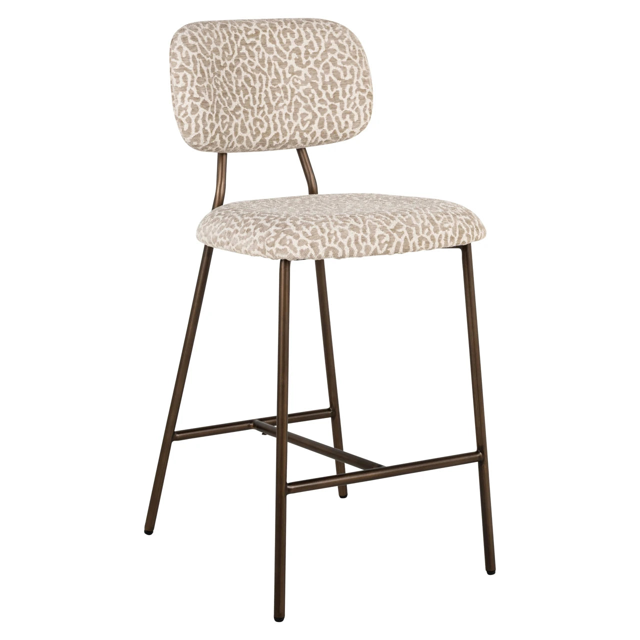 Krakk Xenia beige leopard brannhemmende sett med 2 Richmond Interiors Barstol