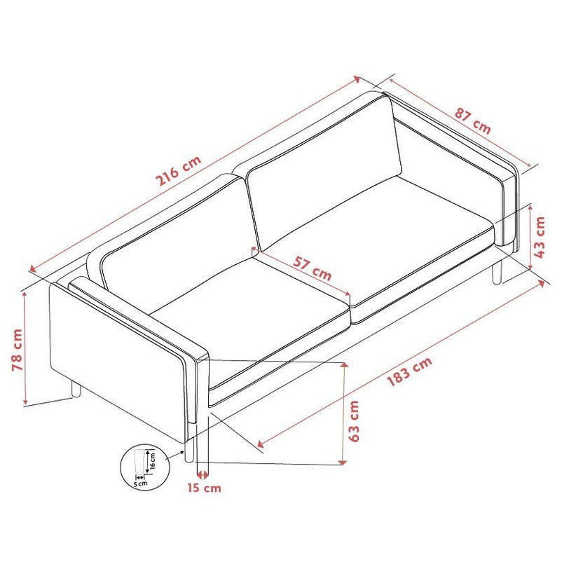 Braden sofa 3-seter - Brun eik ben Rowico Sofa