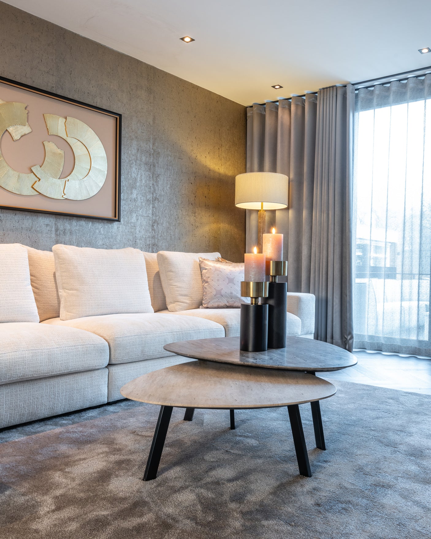 Salongbord Spencer beige Sett med 2 Richmond Interiors Sofabord