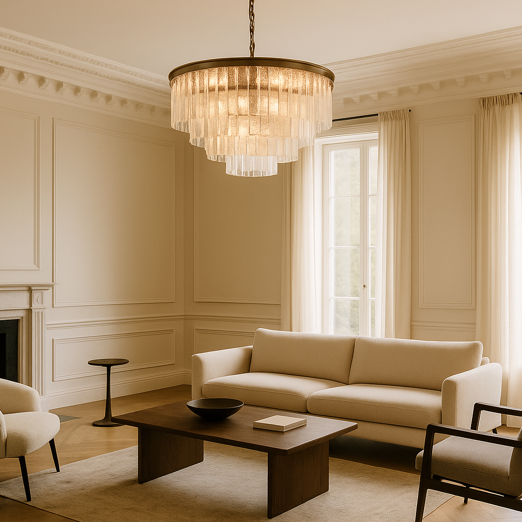 Taklampe Bradford Ø82cm H55cm 10 lys clear crystal / Bronze Homefactory Taklampe