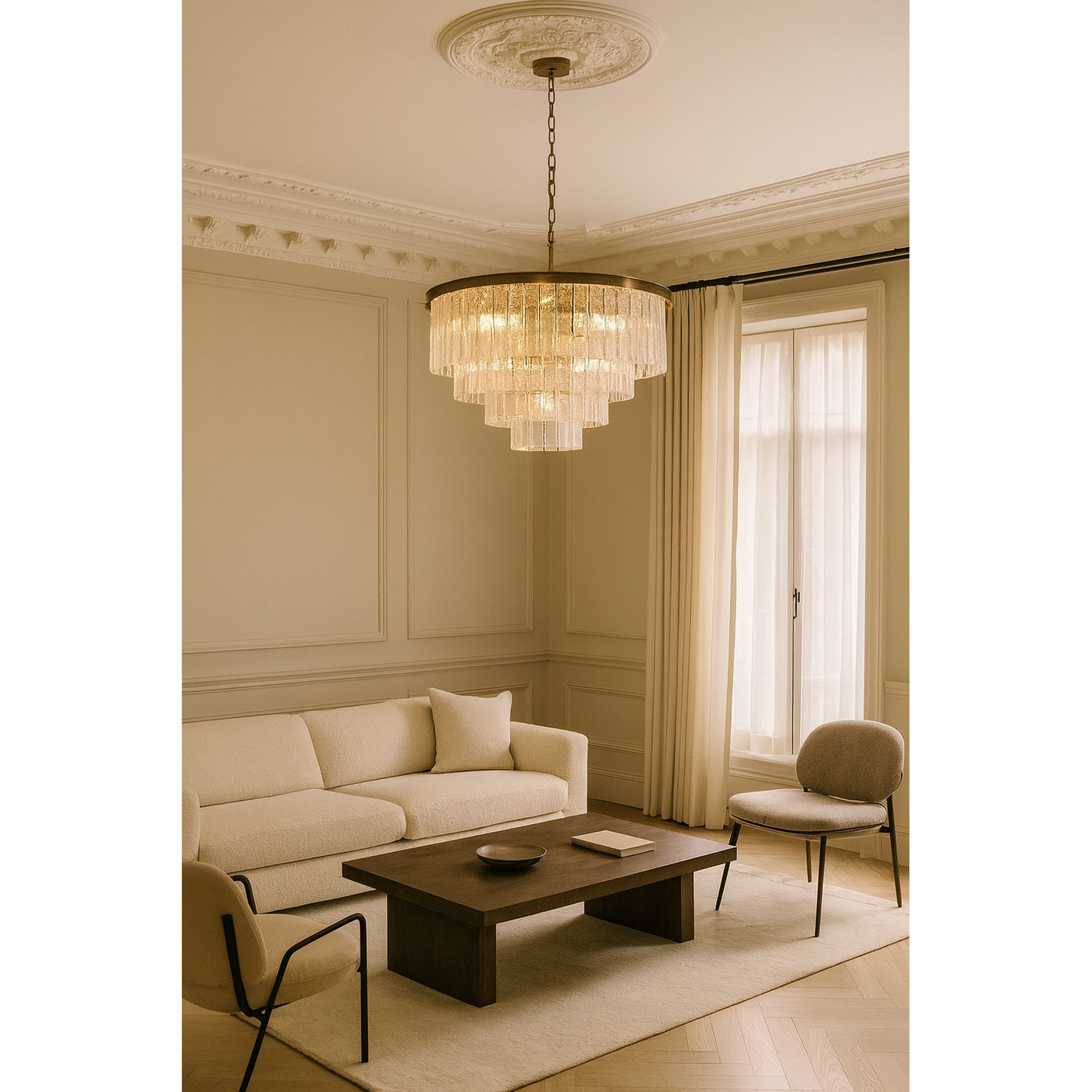 Taklampe Bradford Ø82cm H55cm 10 lys clear crystal / Bronze Homefactory Taklampe