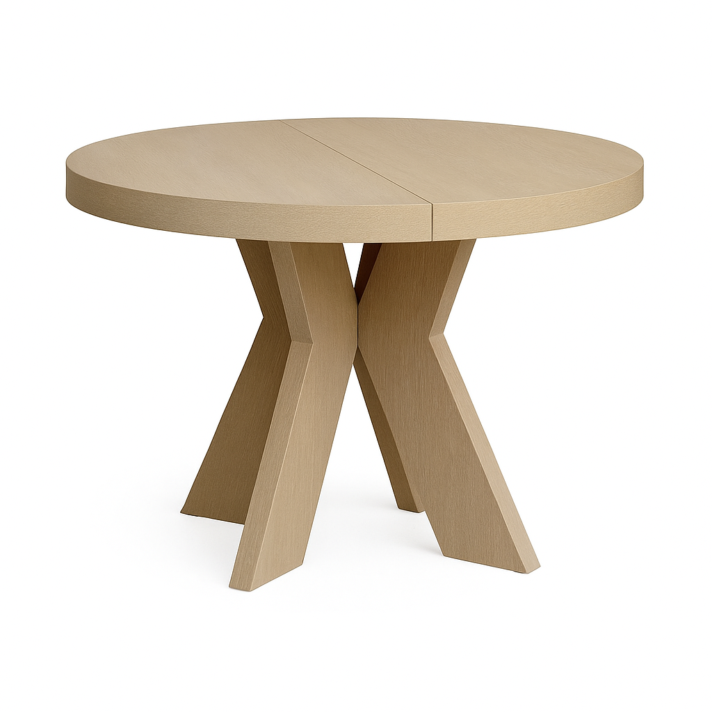 Spisebord Cleveland Ø125 inklusive 2x ileggsplater Homefactory Spisebord