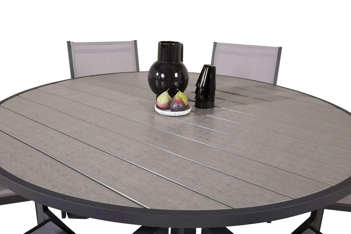 Parma Bord ø 140 + Copacabana Armlenstol Venture Design Spisegruppe