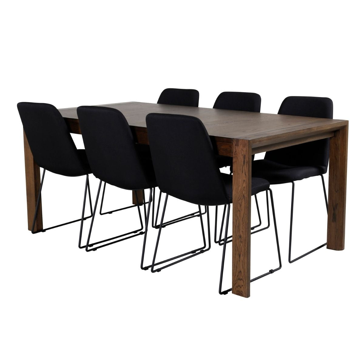 Slider and Muce dining table with Polar chairs Venture Design Spisegruppe