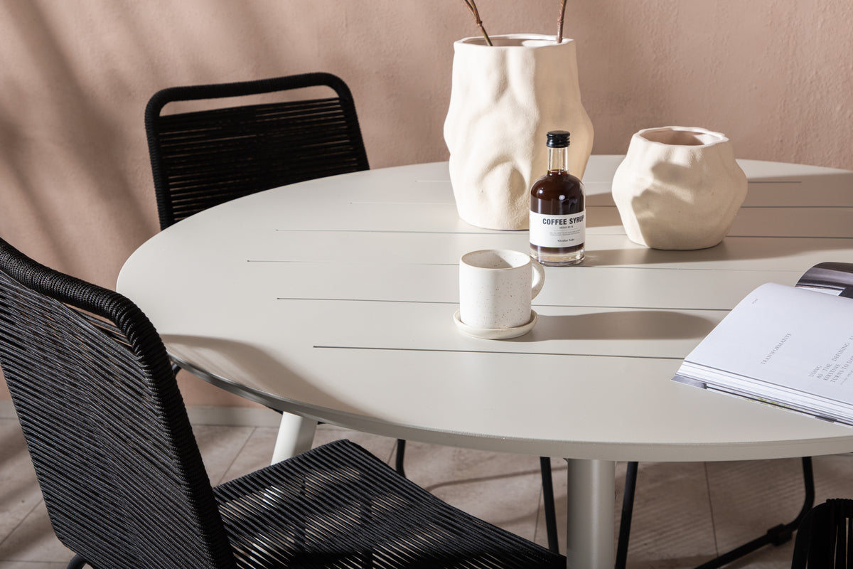 Lina spisebord Rund 120 cm + Lindos Venture Design Spisegruppe