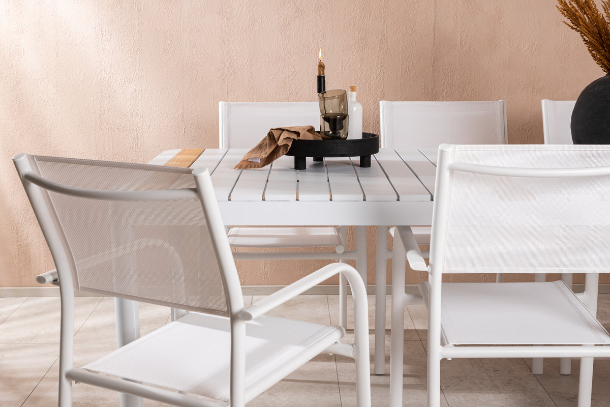 Togo Spisebord 200*100 + Santorini Armstol Venture Design Spisegruppe