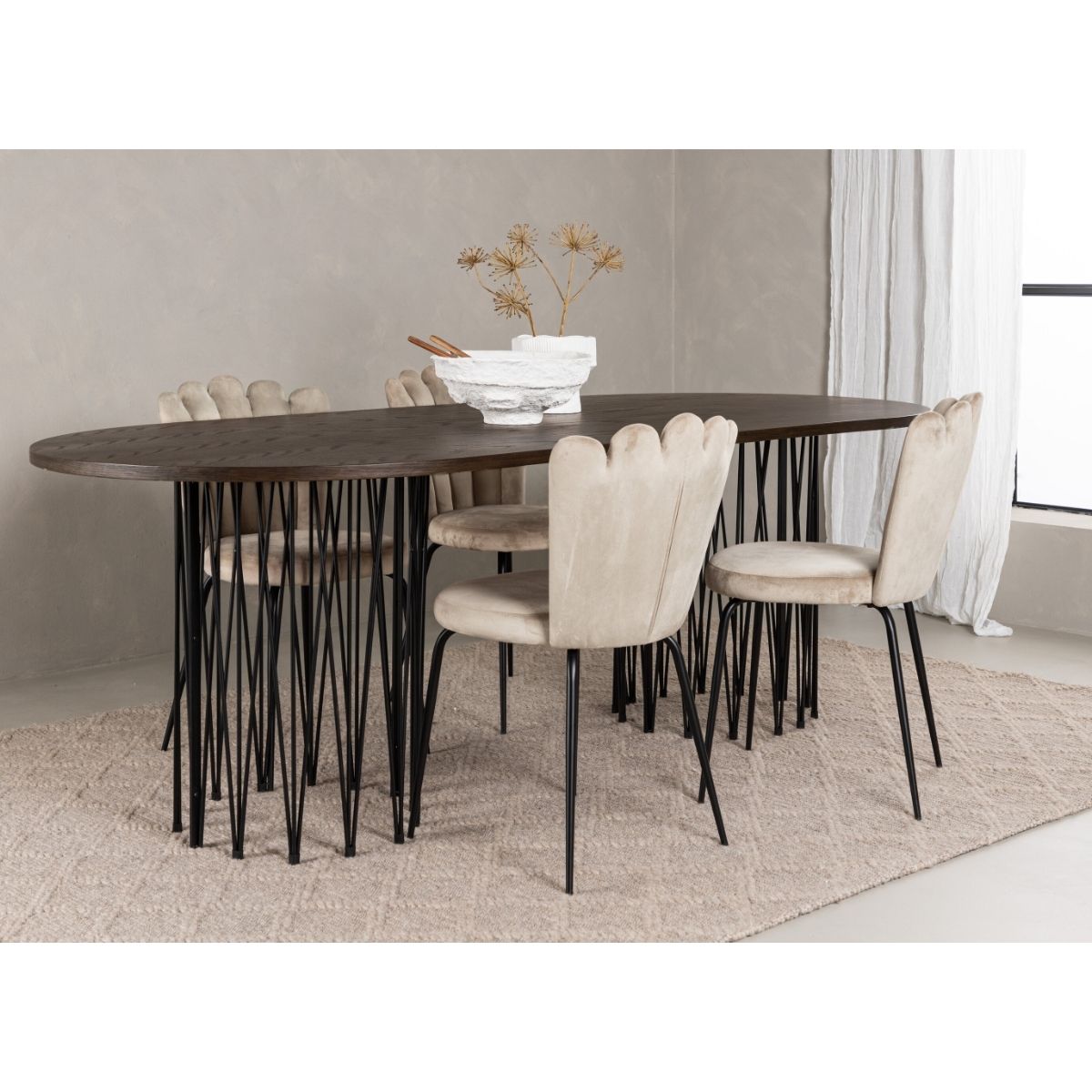 Stone Oval Dining Set Venture Design Spisegruppe
