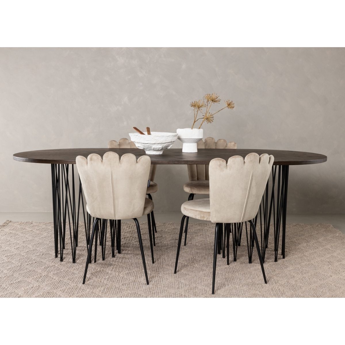 Stone Oval Dining Set Venture Design Spisegruppe