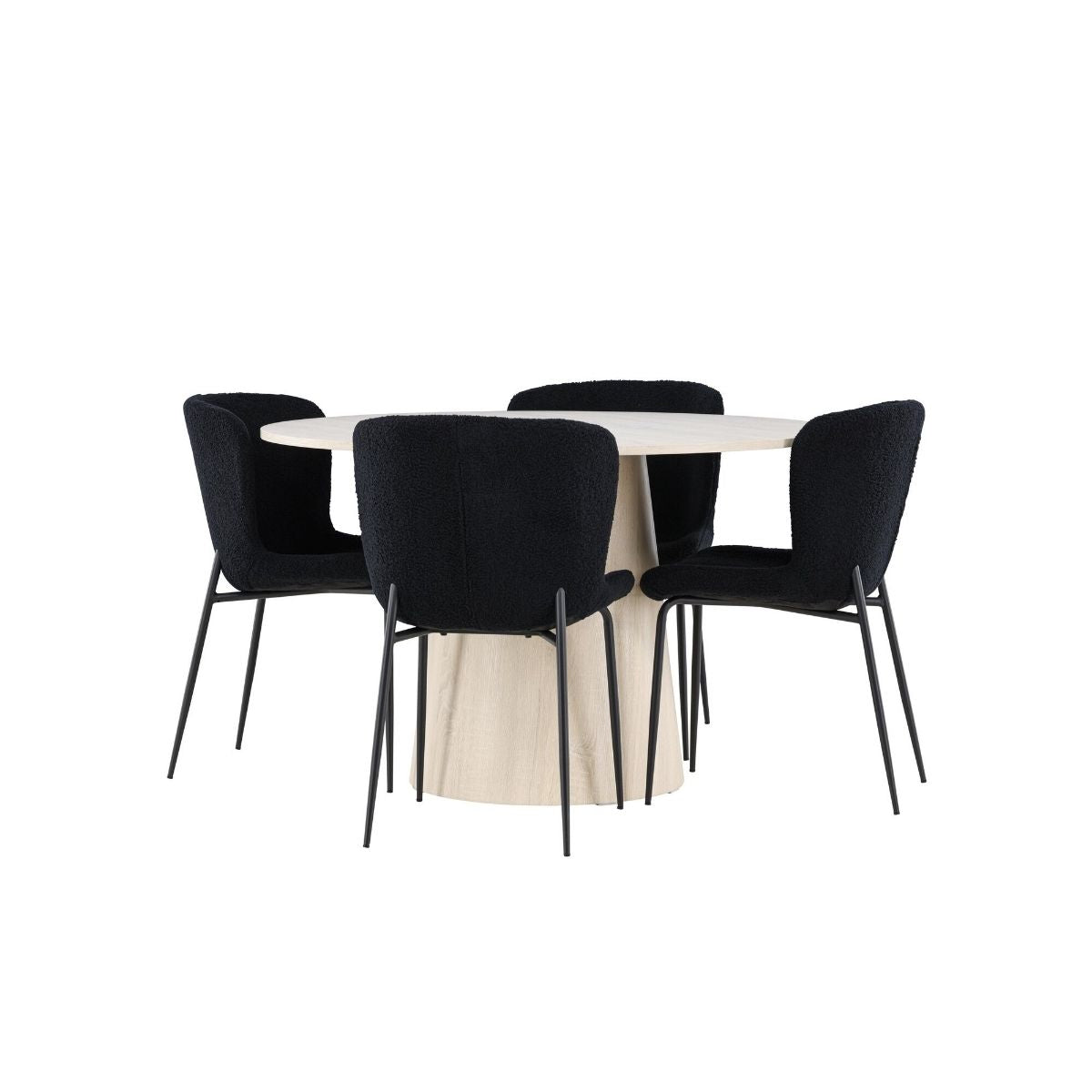 Lanzo Dining Table with Modesto Dining Chair Venture Design Spisegruppe