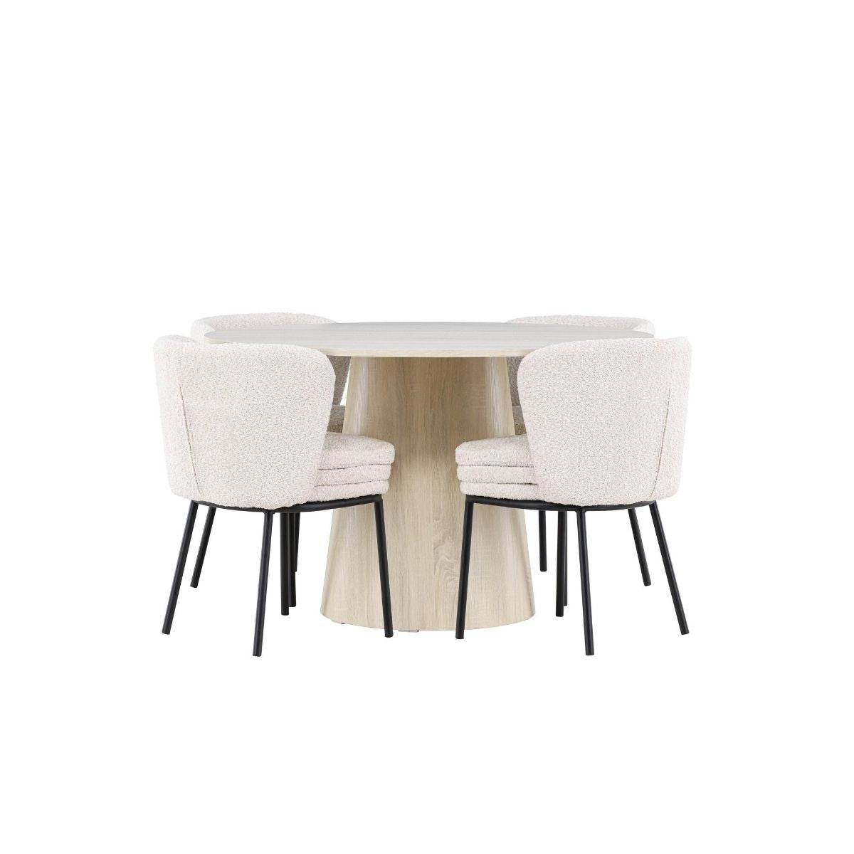 Lanzo Dining Table with Agnes Dining Chair Venture Design Spisegruppe
