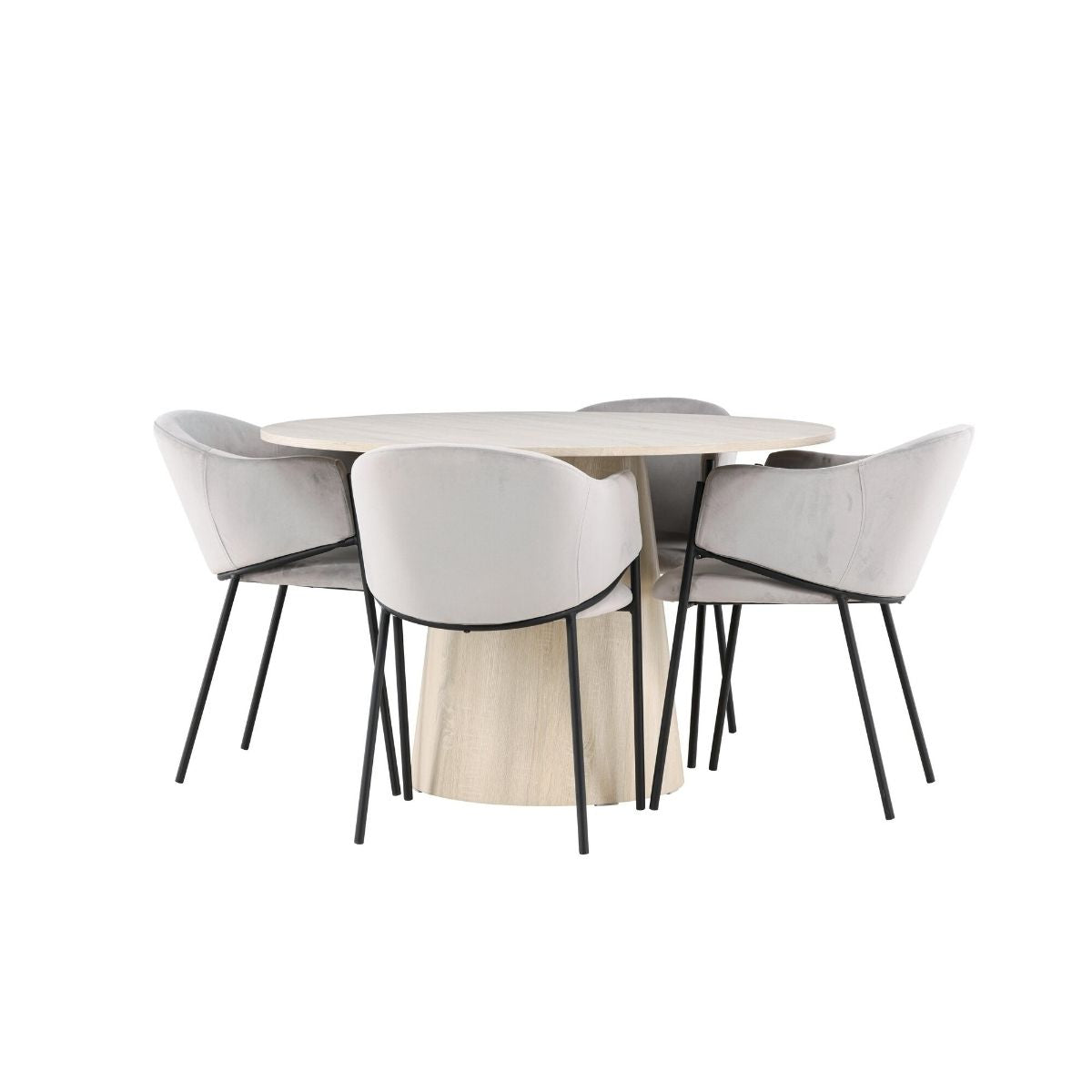 Lanzo Dining Table with Evelina Dining Chair Venture Design Spisegruppe