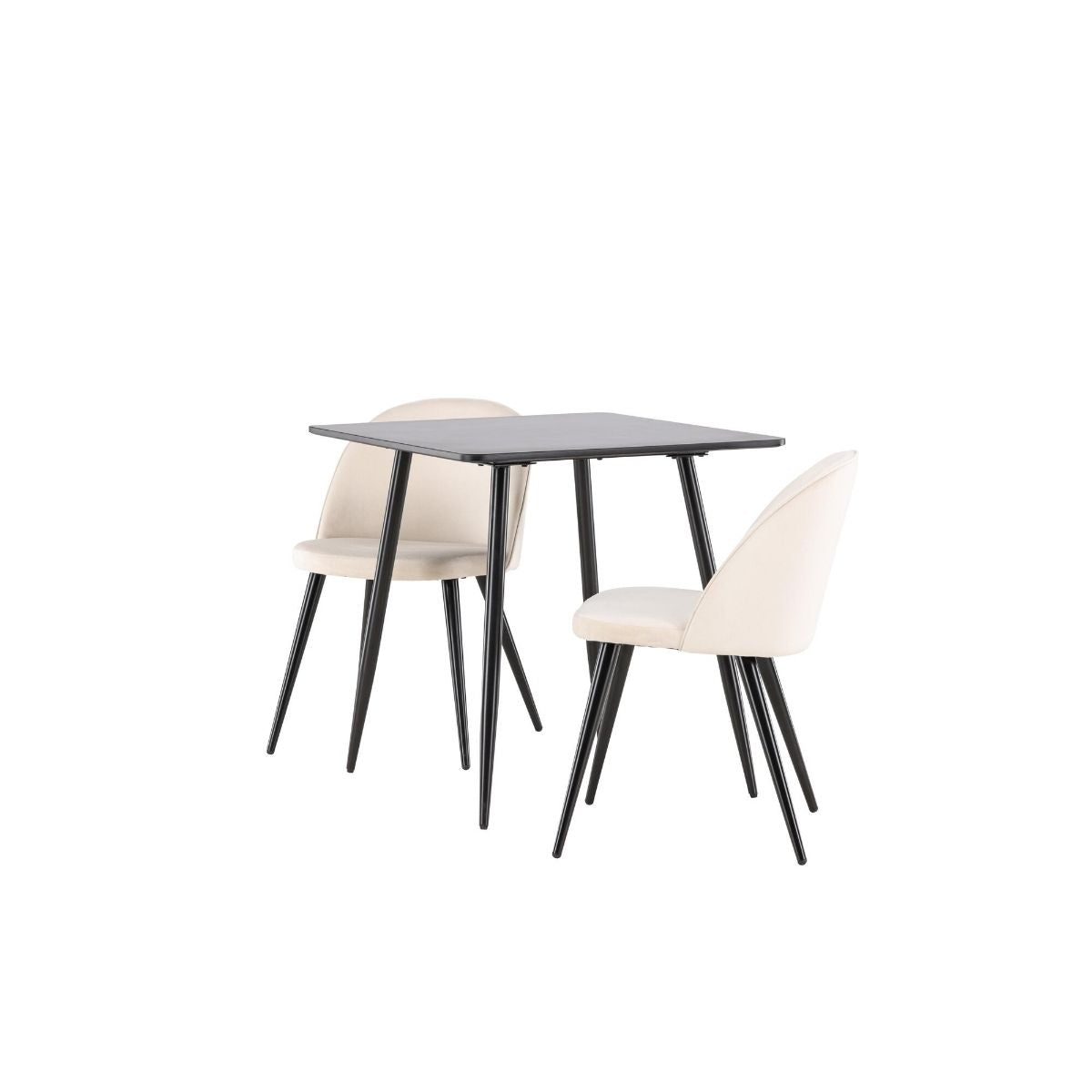 Polar Dining Table with Velvet Dining Chair Venture Design Spisegruppe