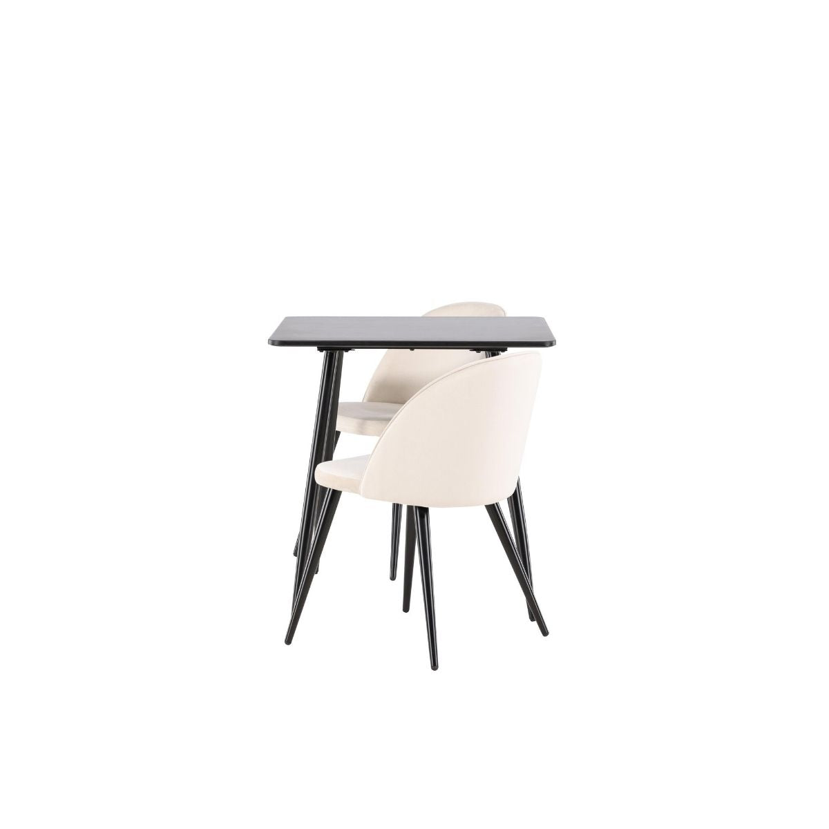 Polar Dining Table with Velvet Dining Chair Venture Design Spisegruppe