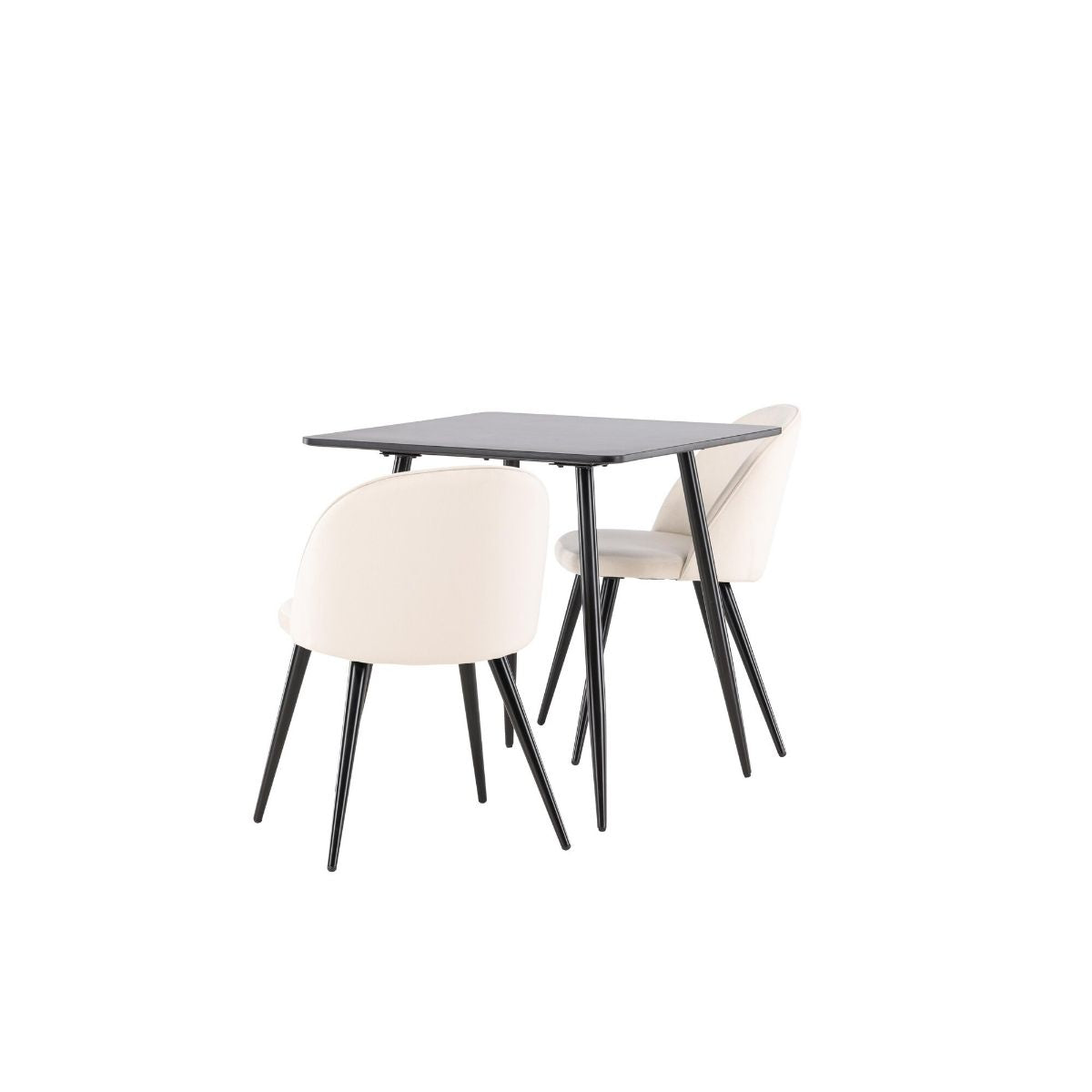 Polar Dining Table with Velvet Dining Chair Venture Design Spisegruppe