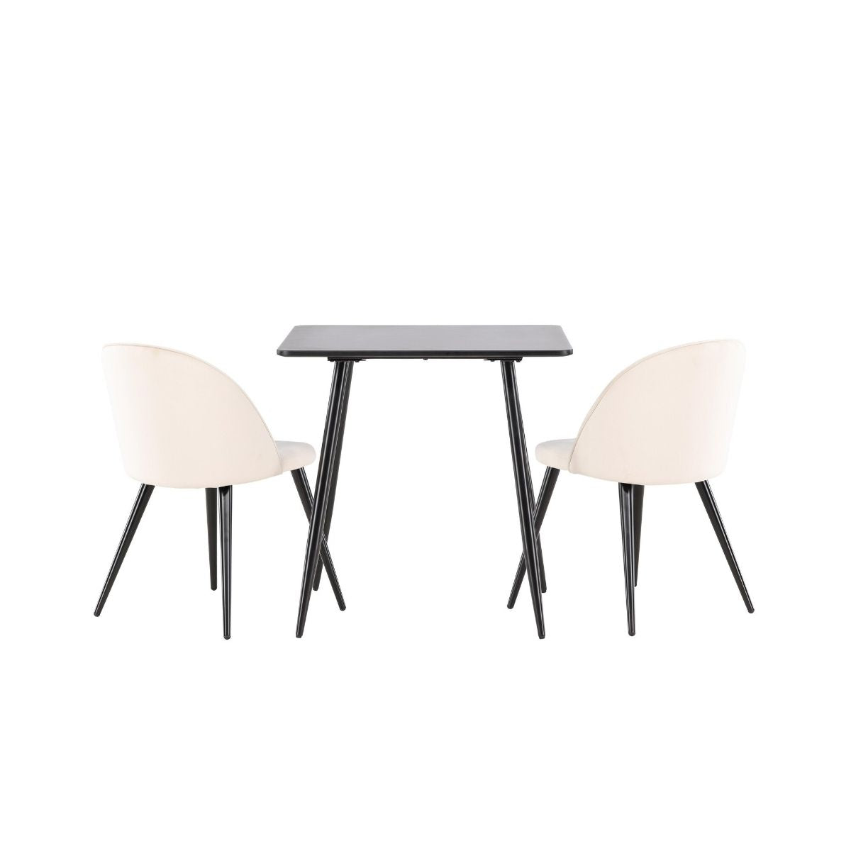 Polar Dining Table with Velvet Dining Chair Venture Design Spisegruppe