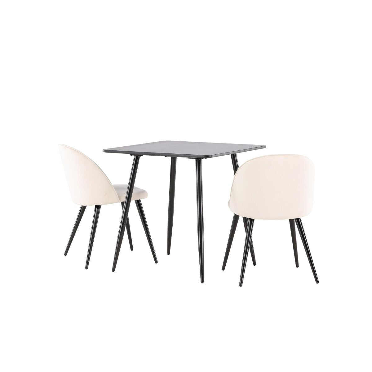 Polar Dining Table with Velvet Dining Chair Venture Design Spisegruppe