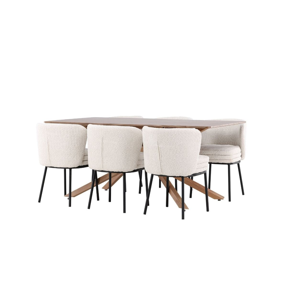 Piazza Dining Table with Agnes Dining Chair Venture Design Spisegruppe