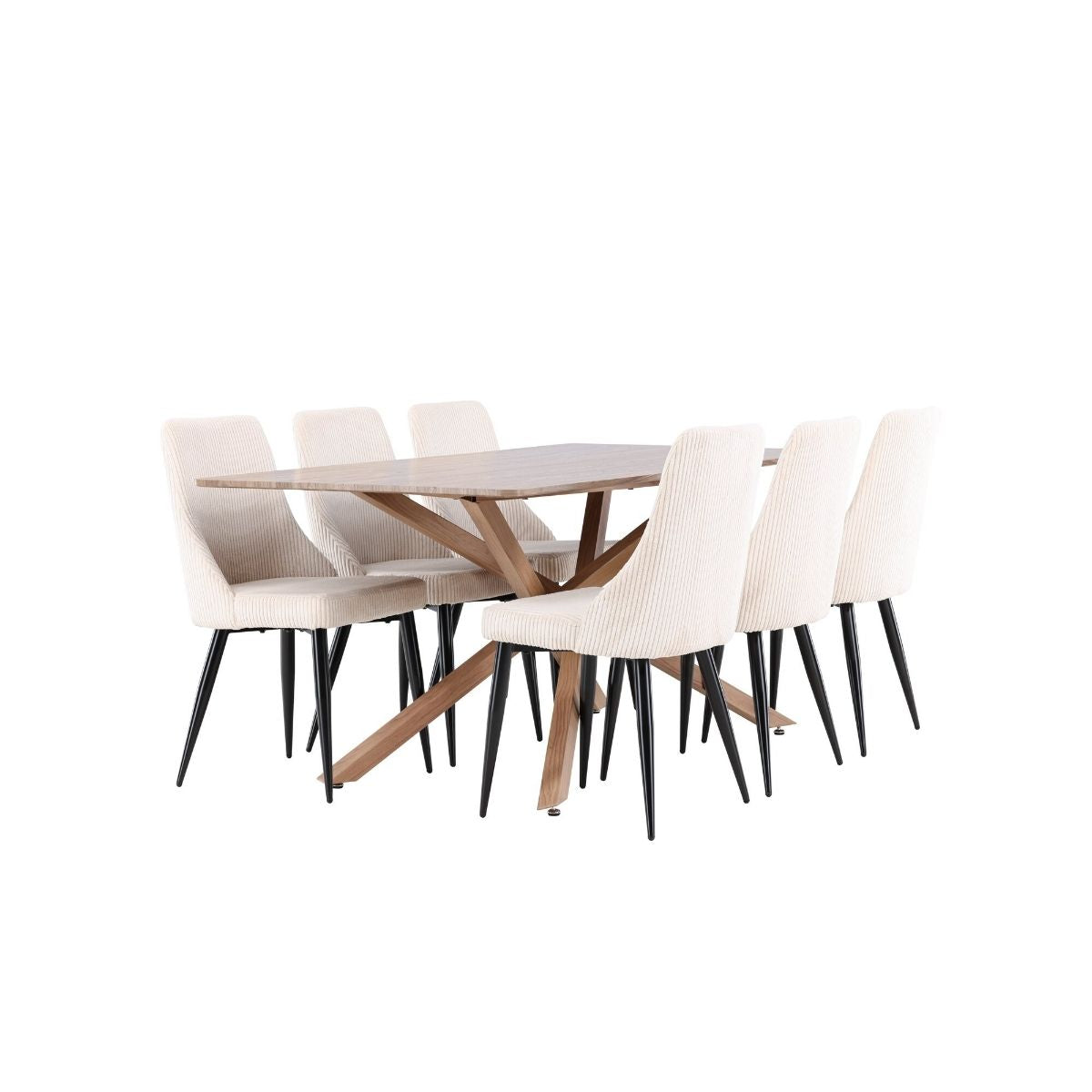 Piazza Dining Table with Leone Dining Chair Venture Design Spisegruppe