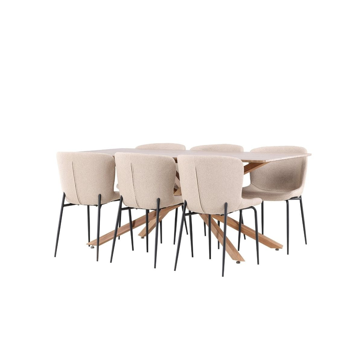 Piazza Dining Table with Modesto Dining Chair Venture Design Spisegruppe