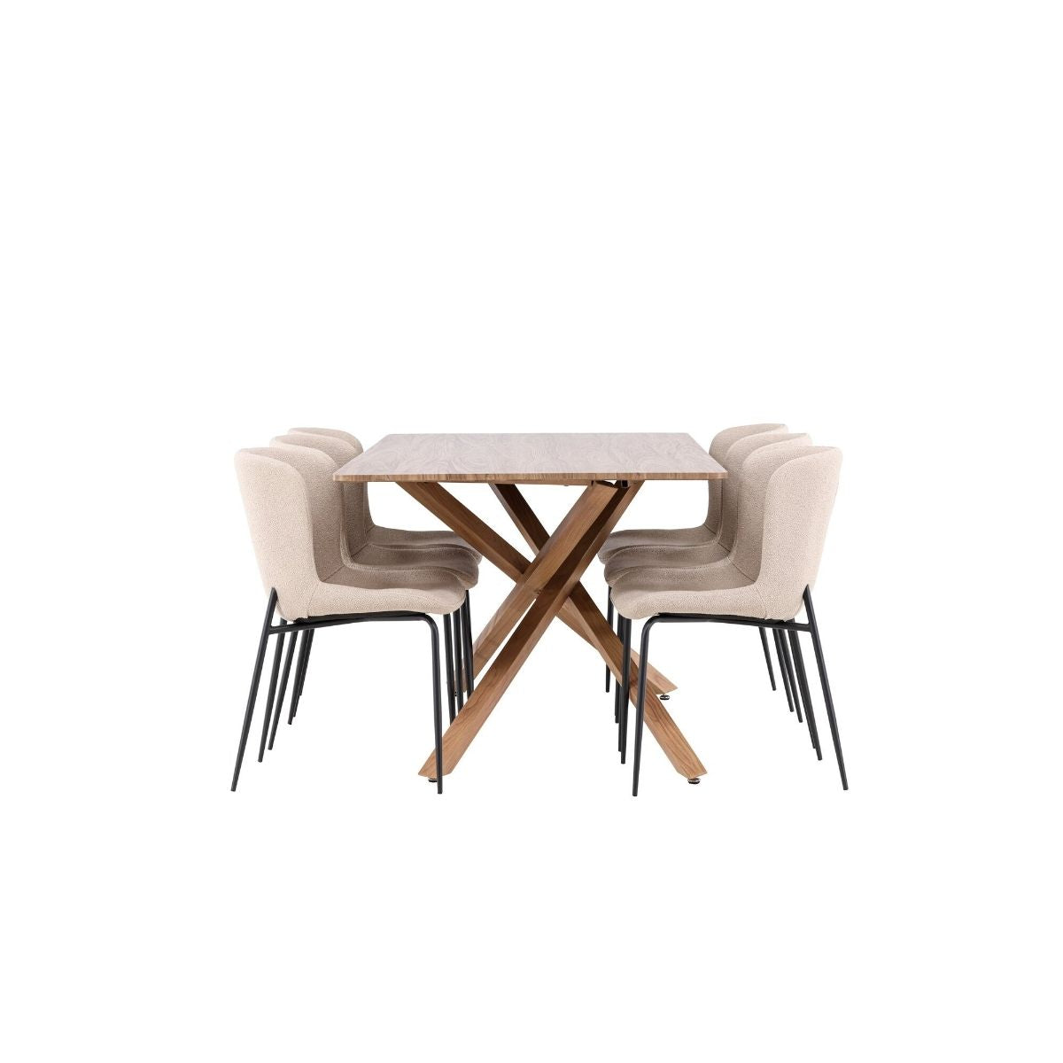 Piazza Dining Table with Modesto Dining Chair Venture Design Spisegruppe
