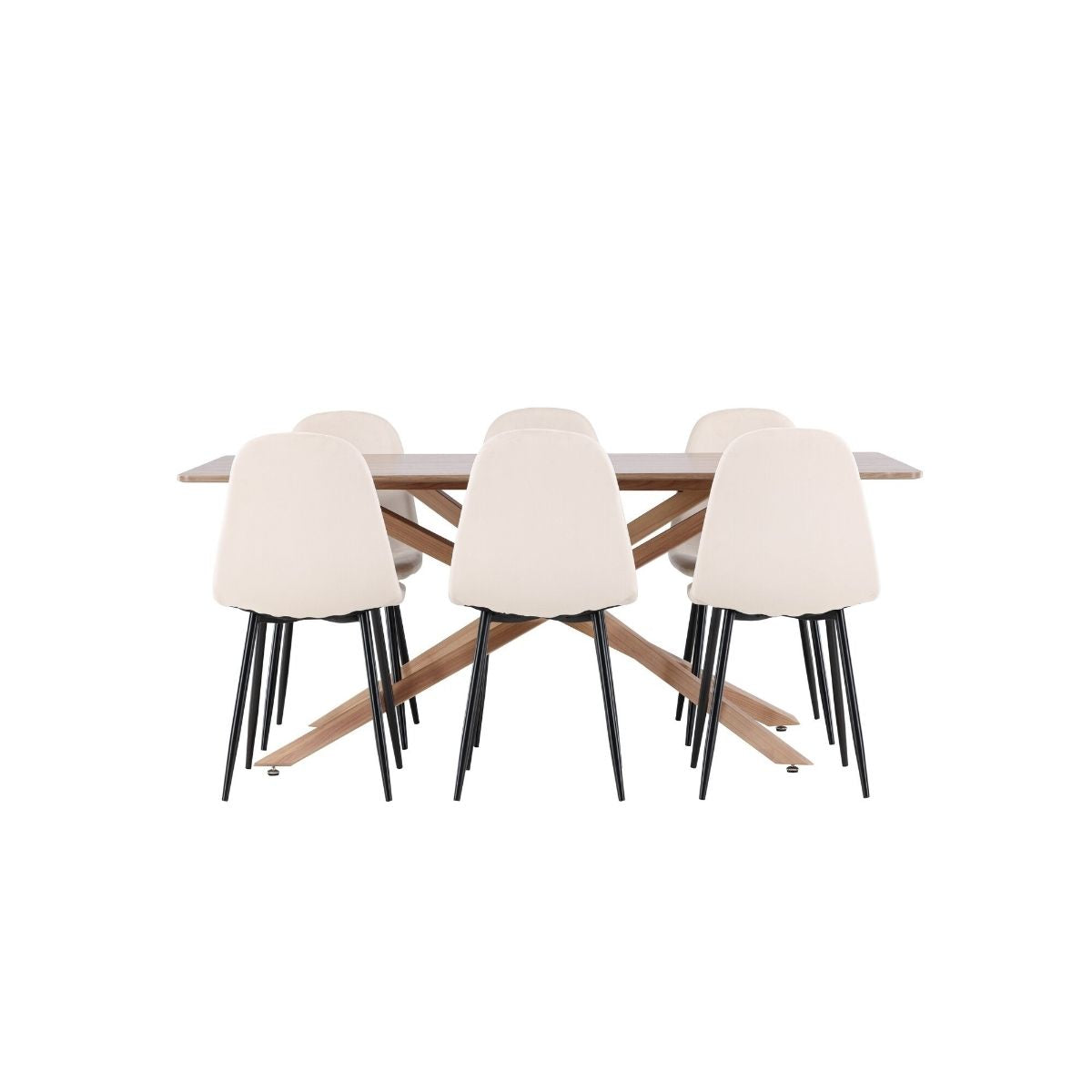 Piazza Dining Table with Polar Dining Chair Venture Design Spisegruppe