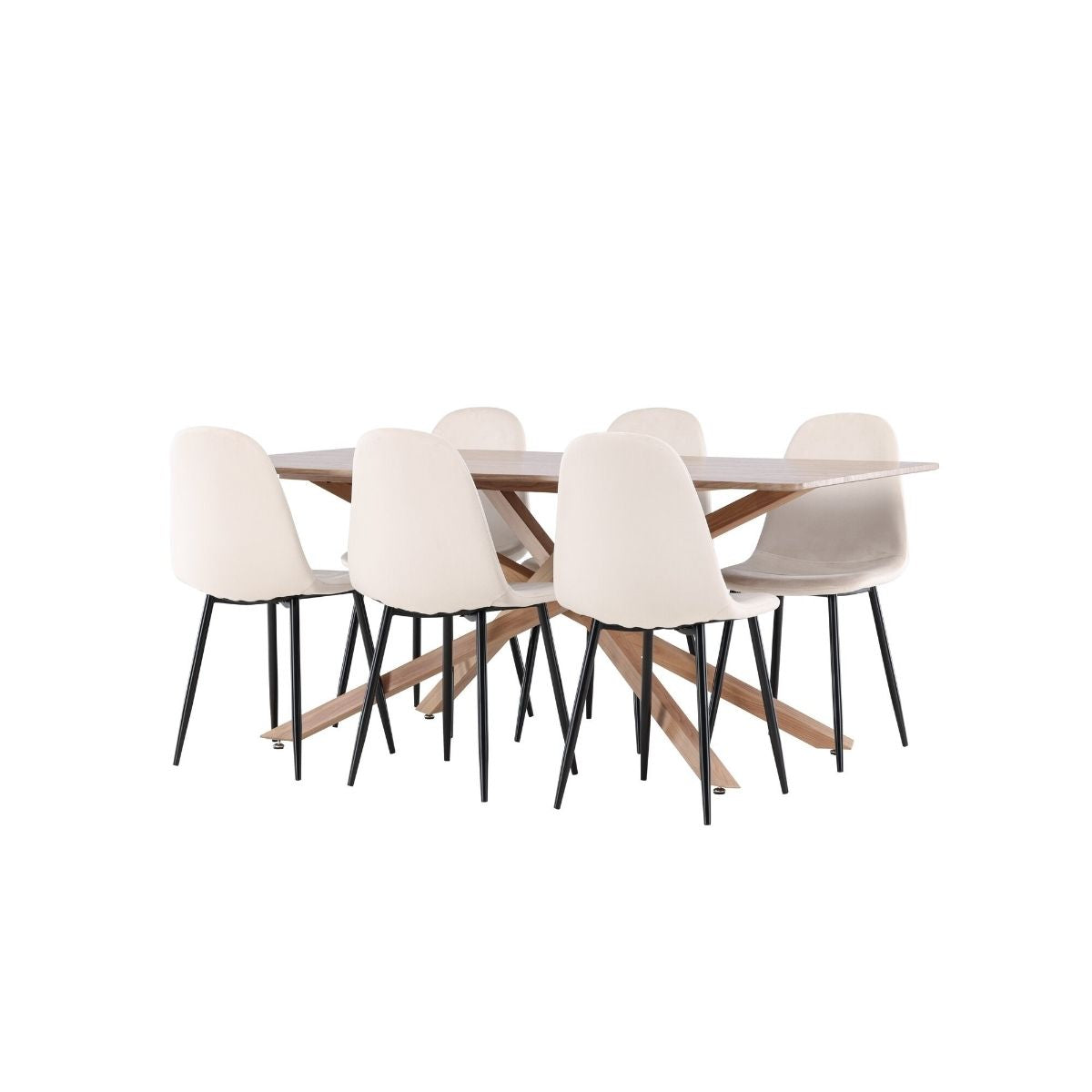 Piazza Dining Table with Polar Dining Chair Venture Design Spisegruppe