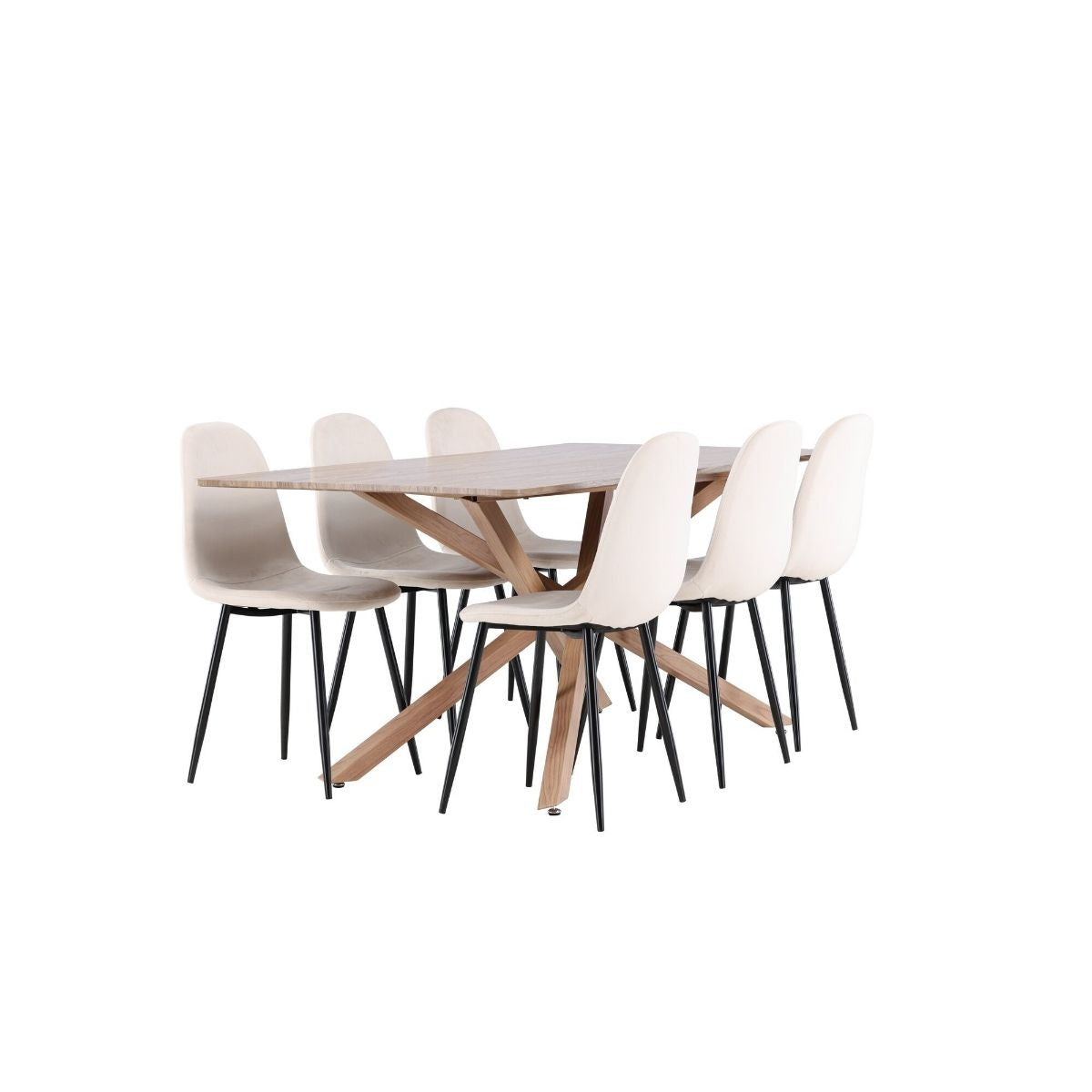 Piazza Dining Table with Polar Dining Chair Venture Design Spisegruppe